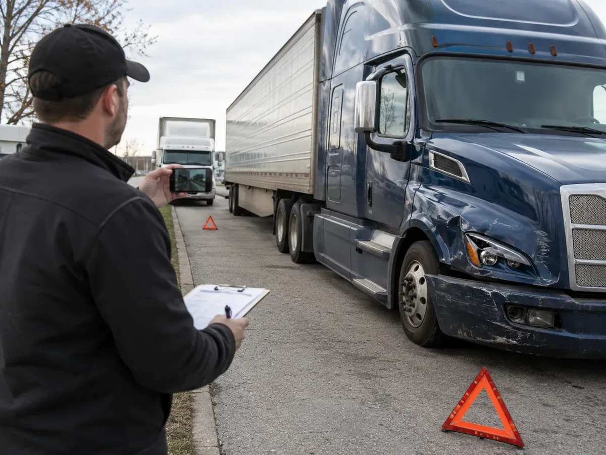 Motor carrier documenting a commercial truck incident for its DOT accident register and supporting accident file
