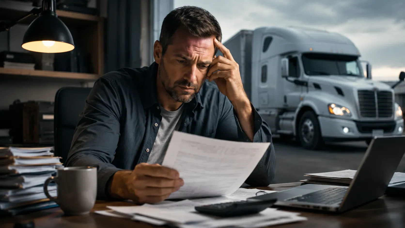 Trucking business owner evaluating the financial risk of a factoring agreement